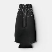 Modern Black Silver Confetti 30th Birthday Flesjeskoeler (Achterkant)