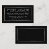 Modern Black & Silver Evening Event Ticket Invite (Voorkant / Achterkant)