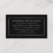 Modern Black & Silver Evening Event Ticket Invite (Voorkant)