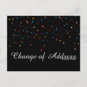 Modern Black Silver Glitter Change of Address Anno Aankondigingskaart (Voorkant)