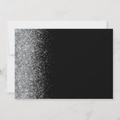 Modern Black Silver Glitter Save the Date Kaart (Achterkant)