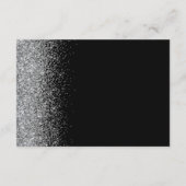 Modern Black Silver Glitter Wedding Reception Informatiekaartje (Achterkant)