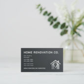 Modern Black & Silver Industrial Home Renovation Visitekaartje (Staand voorkant)