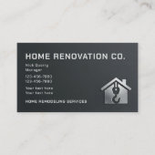 Modern Black & Silver Industrial Home Renovation Visitekaartje (Voorkant)