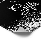 Modern Black Silver Kaarten en Gifts Poster (Hoek)