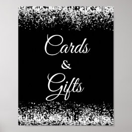 Modern Black Silver Kaarten en Gifts Poster