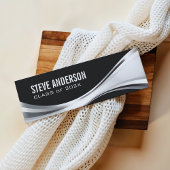 Modern Black Silver Metallic Afstuderen Kaart invo Mini Visitekaartje