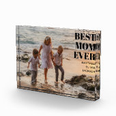 Modern Black Simple Kids Names Best Mom Ever Fotoblokken (Rechts)