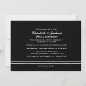 Modern Black Simple Wedding Reception Kaart (Voorkant)