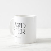 Modern Black Skeleton Scary Dadster Halloween Dad Koffiemok (Voorkant links)