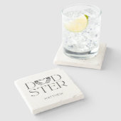 Modern Black Skeleton Scary Dadster Halloween Dad Stenen Onderzetter (Zijkant)