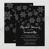 Modern Black Snowflake Bridal Shower Kaart (Voorkant / Achterkant)