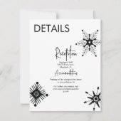 Modern Black Snowflake Weddenschap - Gegevens Kaart (Voorkant)