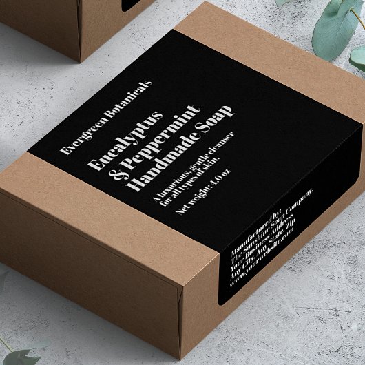 Modern Black Soap Packaging Label