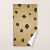 Modern Black Spot Goldenrod Gold Beige Tan Bad Handdoek (Handdoek)