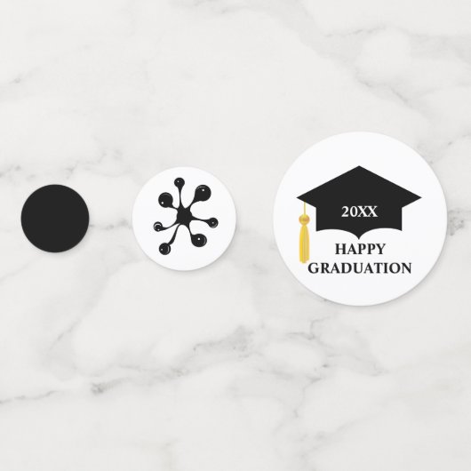 Modern Black Stain Afstuderen Confetti (Voorkanten)