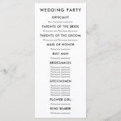 Modern Black Starfish Wedding Programme for Ceremo Programmakaart (Achterkant)