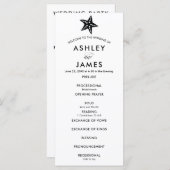 Modern Black Starfish Wedding Programme for Ceremo Programmakaart (Voorkant / Achterkant)