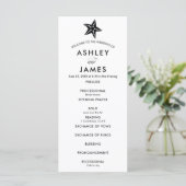 Modern Black Starfish Wedding Programme for Ceremo Programmakaart (Staand voorkant)