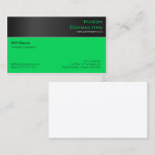 Modern Black Steel en Green Visitekaartje (Voorkant / Achterkant)