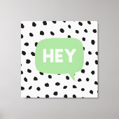 Modern Black Stippen en Green Bubble Speech with H Canvas Afdruk (Voorkant)