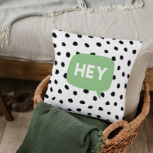 Modern Black Stippen en Green Bubble Speech with H