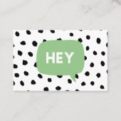 Modern Black Stippen en Green Bubble Speech with H Visitekaartje (Voorkant)