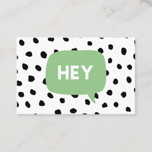 Modern Black Stippen en Green Bubble Speech with H Visitekaartje (Voorkant)