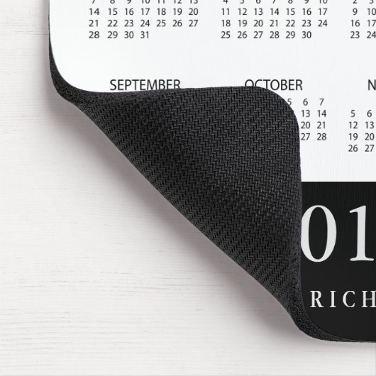 Modern Black Stripe 2017 Calendar and Photo Muismat (Hoek)