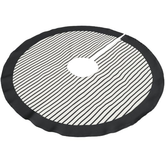 Modern Black Stripes Christmas Kerstboom Rok (Gekanteld)