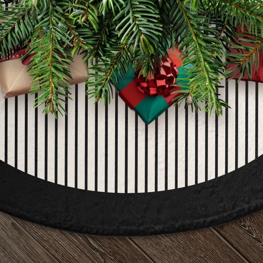 Modern Black Stripes Christmas Kerstboom Rok