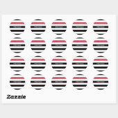 Modern Black Stripes FAUX Red Glitz en naam Ronde Sticker (Vel)