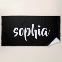 Modern Black Summer Pool Monogrammed Name