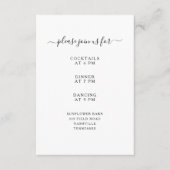 Modern Black Sunflower Weddenschappen Reception Informatiekaartje (Voorkant)