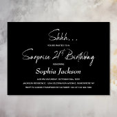 Modern Black Surprise 21ste verjaardagsfeestje Kaart
