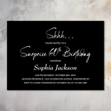 Modern Black Surprise 60ste verjaardagsfeestje