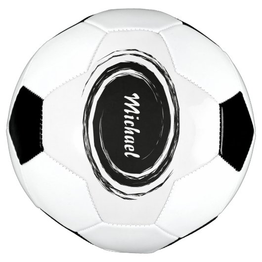 Modern Black Swirl Oval Aangepast Voetbal (Gedraaid)