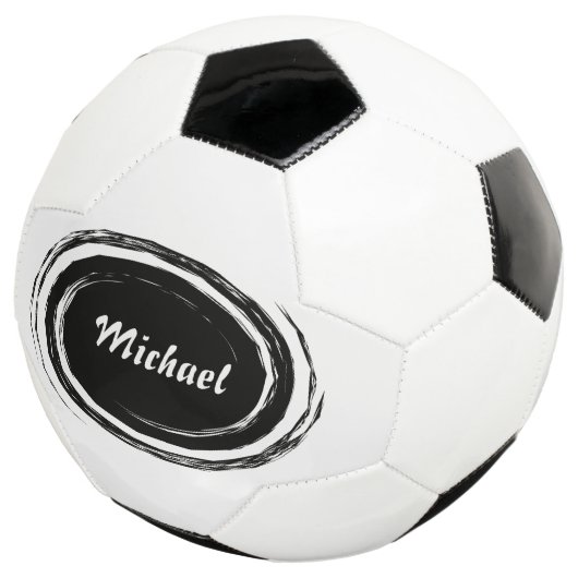 Modern Black Swirl Oval Aangepast Voetbal (Drie kwart)