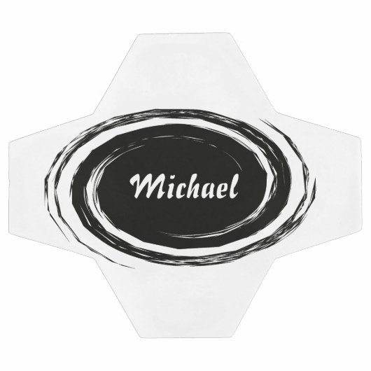 Modern Black Swirl Oval Aangepast Voetbal (Enkel)