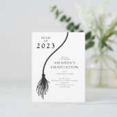 Modern Black Tassel Graduation Party Briefkaart (Staand voorkant)