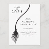 Modern Black Tassel Graduation Party Briefkaart (Voorkant)