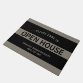 Modern Black Taupe Real Estate Open House Doormat Deurmat (Schuin)