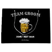 Modern Black Team Groomsman Bachelor Groot Cadeauzakje (Voorkant)