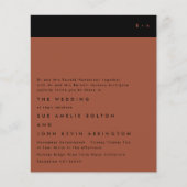 Modern Black Terracotta Budget Wedding Invite (Voorkant)