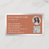 Modern Black Terrazzo Real Estate Photo QR Code Visitekaartje (Achterkant)