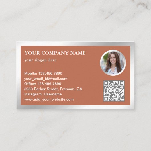 Modern Black Terrazzo Real Estate Photo QR Code Visitekaartje (Achterkant)