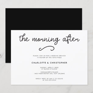 Modern Black The Morning After Post Wedding Kaart