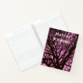 Modern Black Tree Roze Natuur Journal Notitieboek (Binnen)