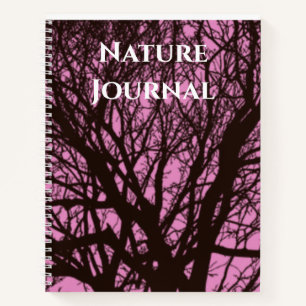 Modern Black Tree Roze Natuur Journal Notitieboek