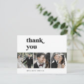 Modern Black Typografie 3 Foto Hartelijk dank Bedankkaart (Staand voorkant)